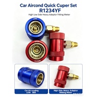 Car Aircond Quick Coupler Set R1234YF High & Low Side Heavy Duty Adaptor Fitting Meter Gas Aircon