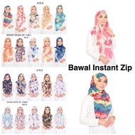 Tudung Bawal Instant Corak Berzip (borong)