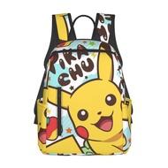 Pokemon Pikachu กระเป๋าเป้สะพายหลังน้ำหนักเบาความจุขนาดใหญ่กระเป๋านักเรียนเด็กกระเป๋าเป้สะพายหลังที่เดินทางมาพักผ่อน