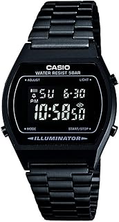 Casio B640WB-1BEF Classic Digital Watch with Stainless Steel Band Black with Black Dial