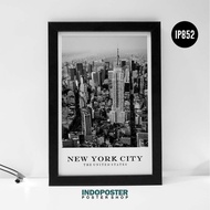 New York City Empire State Building Monochrome Poster Islamic Calligraphy Poster