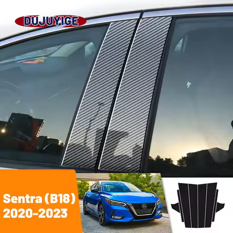 For Nissan Sentra B18 2020-2023 2021 2022 Carbon Fiber Window Door Column Deal B C Pillar Post Cover