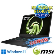 msi微星 Alpha 17 C7VG-027TW 17.3吋 電競筆電 (R9-7945HX/32G/1T SSD/RTX4070-8G/Win11-32G特仕版)