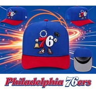 Adjustable Baseball Cap,  NBA  Men'S Philadelphia 76ers New Era Blue Injection Cartoon Logo A-Frame 