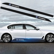 Car Hot FIT 2pc Carbon Car Door Side Skirt Sill Stripe Sticker Decals Styling For Changan CS75 PLUS 
