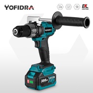 (free gift)388Vf 13mm Brushless Electric Drill 650N.M with handle 25+3 Torque For Makita Cordless Electric Screwdriver Drill Multifunction Home DIY Ice Breaking Power Tools