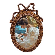 [xdnblun] European Style Resin Oval Photo Display Frame, Wall Mounting for 12x18cm Photo