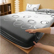 1Pc Fashion Black White Circular Pattern Fitted Sheet, Modern And Cool Mattress Protector, Valentine