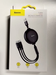 100% New Baseus cable USB-C type C micro usb mobile phone recharge adjustable  全新 手機充電線 產品完好 功能正常 送禮自用 可車用