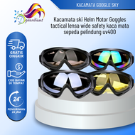 Kacamata Goggle Ski Tactical Sepeda Motor Pelindung Mata Lensa Wide UV Kacamata Motor Ski