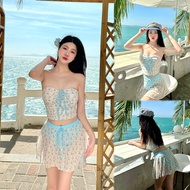 bikini lifeพร้อมส่งในไทย ชุดว่ายน้ำผู้หญิง ชุดว่ายน้ำกระโปรง ทูพีช เซ็กซี่ เกาะอก มีฟองน้ำ