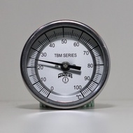 Bi-Metal Thermometer Dial 3" Range 0-150 C 1/2" NPT