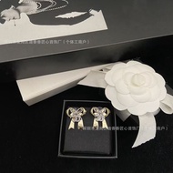 25k Butterfly color-blocked earrings for women, light luxury full-diamond earrings, exquisite ear ac