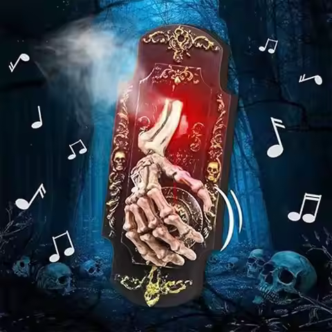 Glowing Skull Decoration Ghost Day Terror Halloween Trick Making Doorbell Electric spray Doorbell Do