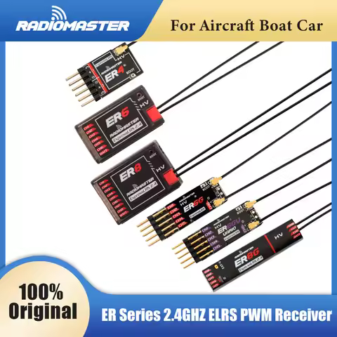 Radiomaster PWM Mini Receiver ER4 ER6 ER6G ER6GV ER8 ER8G ER8GV 4-8CH CRSF ExpressLRS 2.4GHz 100mw f