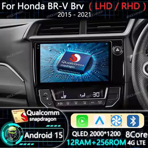 Android 15 Car Radio For Honda BR-V BRV 2015 - 2021 Multimedia Stereo Video Player 2DIN Qualcomm BT 
