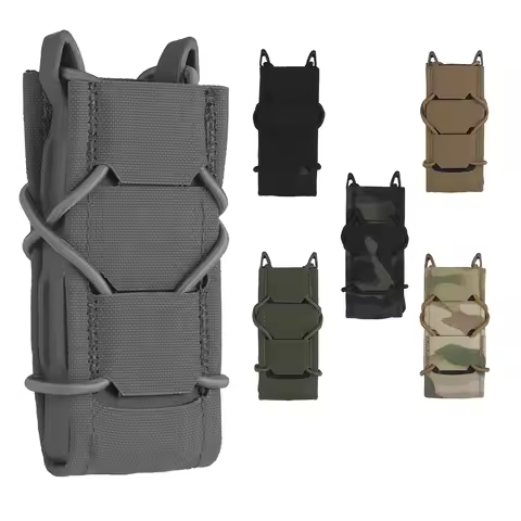 Tiger V2 Single Molle HOOk&LOOP Clip 9mm 10mm .357 .40 .45 Pistol Magazine Pouch Hand gun Mag Carrie