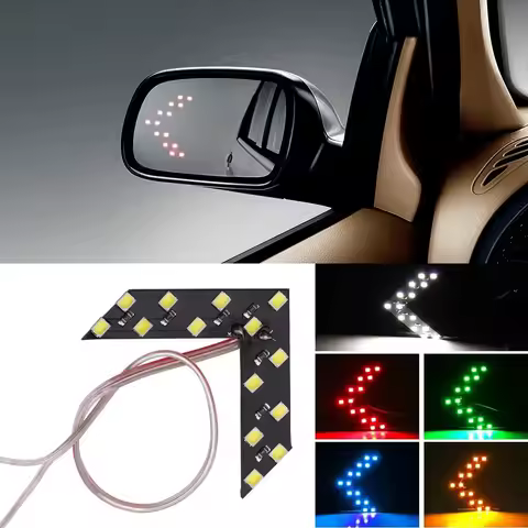 Car Led Rear View Mirror Arrow Panel Light Mirror Bulb Styling Turn Signal Light Rearview Mirror Lig