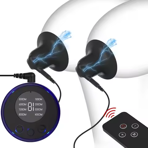 Electric Shock Nipple Sucker Enlarger Nipple Clamp Pussy Pump Clit Clip Vacuum Stimulate Breast Enla