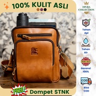 Premium Men's Large Leather Sling Bag Original Leather For Man Import Unique Branded Cool Men's Slin