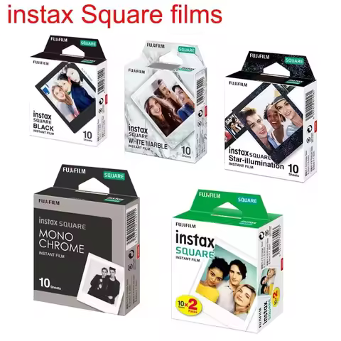 Fujifilm Instax Square White Edge Black Films Photo Paper (10-20 pcs) for Instax SQ10 SQ6 Instant Ca