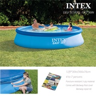 INTEX EASY SET POOL-12ft*30in/366x76cm inflatable swimming pool*Bestway Pool Cover &Repair Kit FREE*