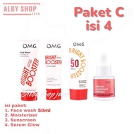 Alby Shop Jaya - Paket OMG Oh My Glow Skincare ( Face Wash + Sunscreen + Moisturizer Cream + Acne Se