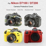 Soft Silicone Rubber Protective Body Cover Case Skin Frame Housing for Nikon D7200 D7100 Camera