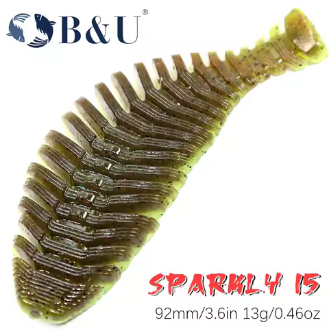 B&U Worm Lure Artificial Bait Spiner Viber Shad Wobbler Shad 92mm For Pike Bass Jigging Pesca Soft F