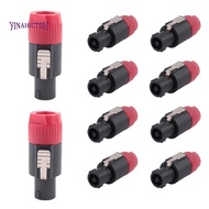 10PC 4Pin NL4FC Speaker Connector Ohm Plug Speaker Audio Cable Adapter Twist Lock 4Pin Speakon Femal
