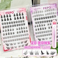 【COD】FEPO 20 Rows Large Capacity Eyelash Book Glue Free False Eyelashes Glue Does Not Need Glue Eyel