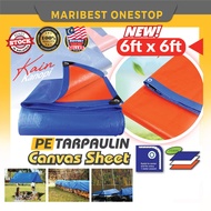 6' x 6' Multipurpose Waterproof PE Tarpaulin Canvas Sheet Truck Cover Canvas Canopy Kain Kanvas Khem