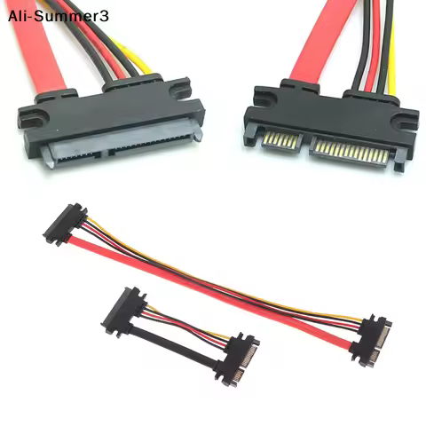 【S3y】Sata 22 Pin Male To Female Sata Extension Cable SATA 22 Pin Male To Female 7+15 Pin Data Power 