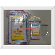 5X8 Ziplock Zipper Plastic Clips Size 5X8 Cm @100 Sheets