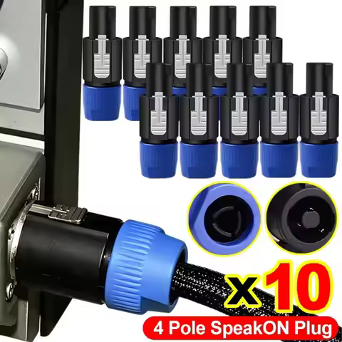 NL4FC Speakon Cable Amplifier Connector Audio Speaker Plug Twist Lock 4 Pole Speaker Plug for Neutri