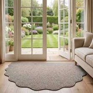 1pc, Washable Non-Slip Popular White Pineapple Ring Doormat, Faux Sisal Woven, 3D Texture Full And T