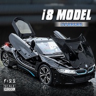 BMW I8 Sports Car 1: 22 Alloy Model Car Simulation Toy Car