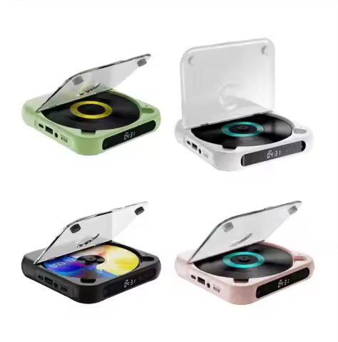 Bluetooth-Compatible CD Player LCD Screen Car CD Player A-B Repeat 1200 MAh Battery Friend Family St