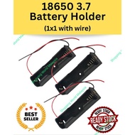 18650 Battery Holder 1x1 Slots 3.7V Plastic 18650 Battery Storage Box Case with Black and Red Wire