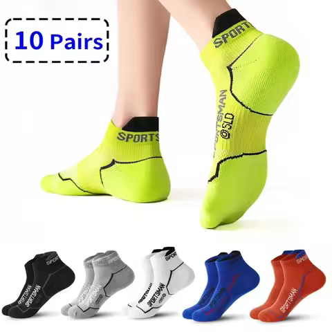 10 Pairs/ Lot Men Sport Socks Thin Mesh Socks Bright Color Running Socks Breathable Low Cut Sport So