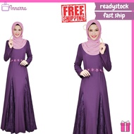 DEYNA PLAIN DRESS MUSLIMAH GOWN DINNER WEAR CASUAL SET - PLUS SIZE