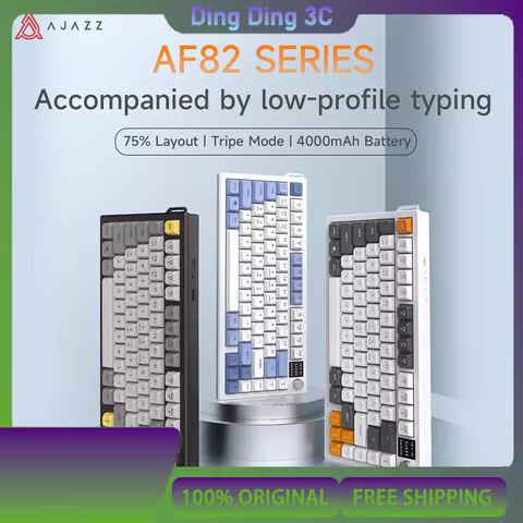 New Ajazz AF82 75 Series Office Game 2.4g Bluetooth Wireless Connection Rgb Office Game Keyboard 400