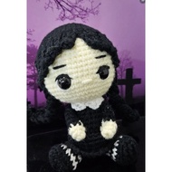 (Pre order) Hand Crocheted Wednesday Addam doll