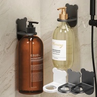 Non-perforated Shampoo Holder Hangers/ Free Punch Bathroom Shelf Organizer Hook/ Wall Mounted Adjustable Shampoo Bottle Metal Holder/ Universal Shower Gel Bottle Rack