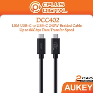 Aukey CB-DCC241/242/321/401/402 1M/1.5M/1.8M/2.0M 240W Braided USB C to USB C cable , Up to 80Gbps