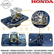 HONDA ACCORD '90 SM4 /  '94 SV4 DENSO / PALM AIR 12V BLOWER RESISTOR ( 4 PIN / 4 SPEED ) CT=RS-0001