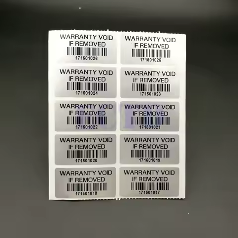 100PCS Tamper Proof Warranty Void Stickers No Returns If Removed 1.57" x 0.79" Barcodes and serial n