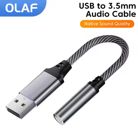 Olaf USB to 3.5mm Jack Audio Adapter USB A to 3.5mm Audio Cable USB to Audio Jack Adapter Headphones