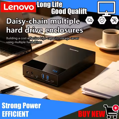 Lenovo 2.5/3.5 Inch SATA HDD/SSD Enclosure, Type-C USB3.0 HUB, Tool-Free Installation, 12V Power, 18