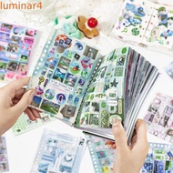 LUMINAR 3D Sticker Book, Cut Film Coil Collage Material DIY Scrapbook Stickers, Japanese Style Wind-